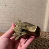 Statuette d’hibou, chouette en laiton dorée vintage