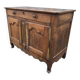 Antique Louis XV low chestnut sideboard with 2 doors and 1 drawer.