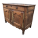 Antique Louis XV low chestnut sideboard with 2 doors and 1 drawer.