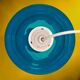 Turquoise glass and painted white wood pendant – 1970s