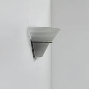 Frosted glass and black metal wall light, Italy, 1980.