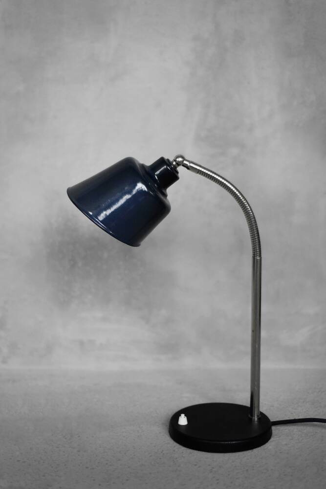 Industrial metal desk lamp, Poland circa 1950.