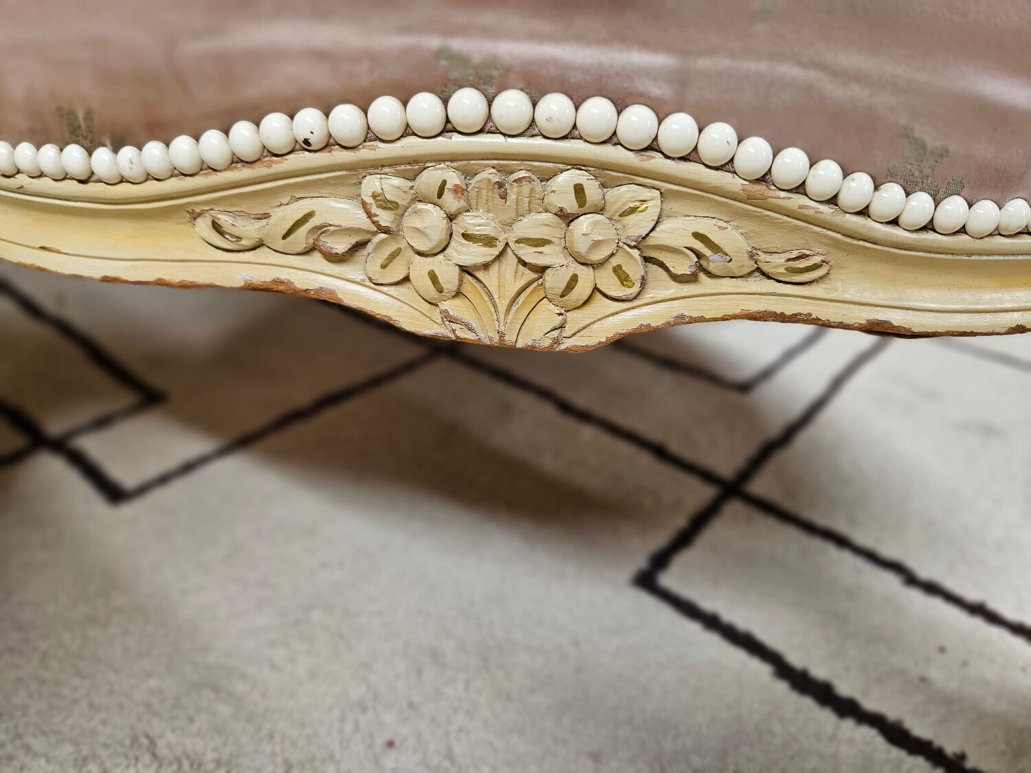 Pair of 1960s silk bergère armchairs