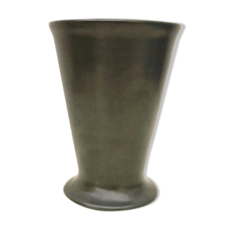 Vase en céramique noir irisé vintage