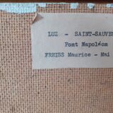 Tableau Pont Napoléon Luz Saint Sauveur 1950 signé