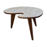 Table basse tripode forme libre, en bois et Formica années 60