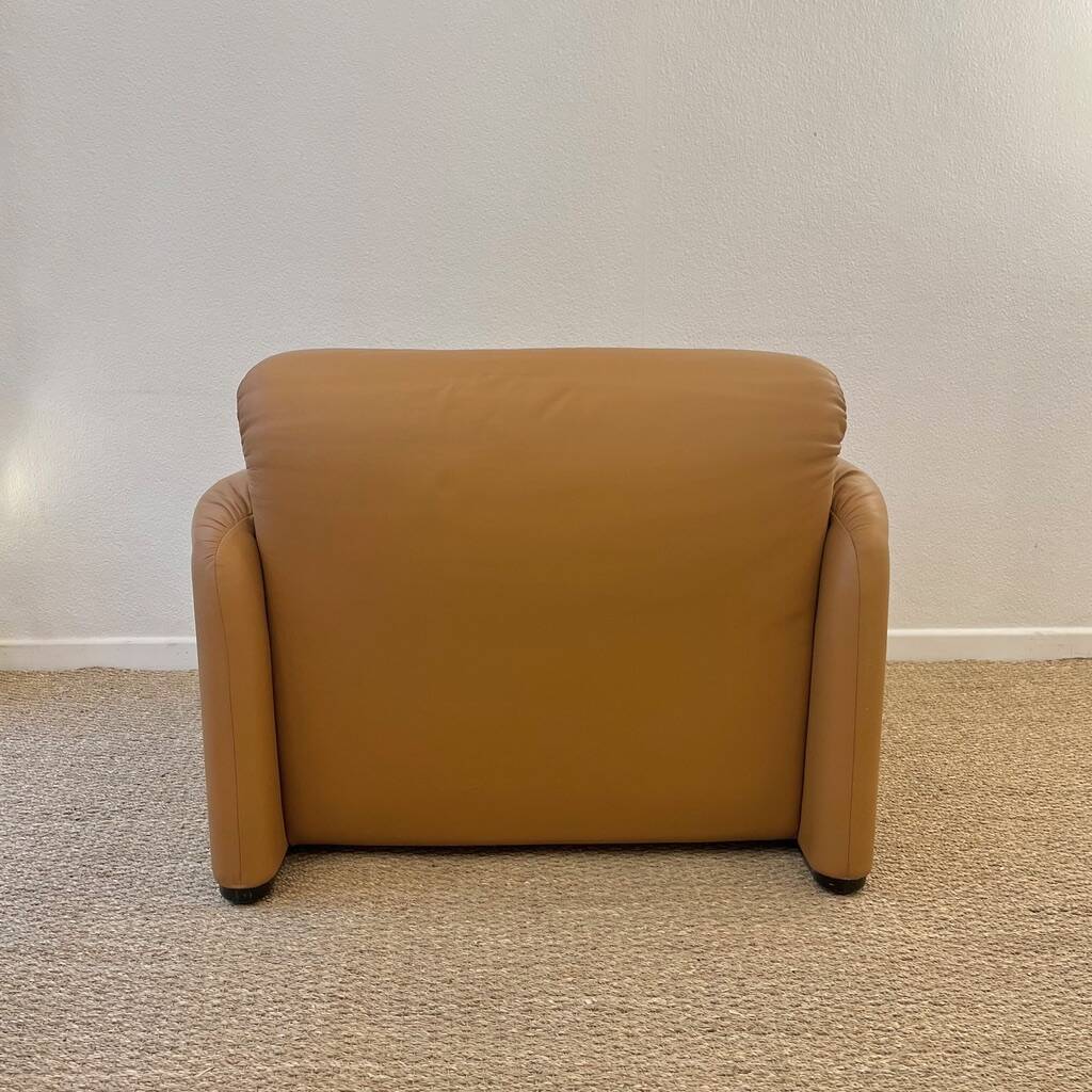 Maralunga Armchair cognac leather Cassina 1970s