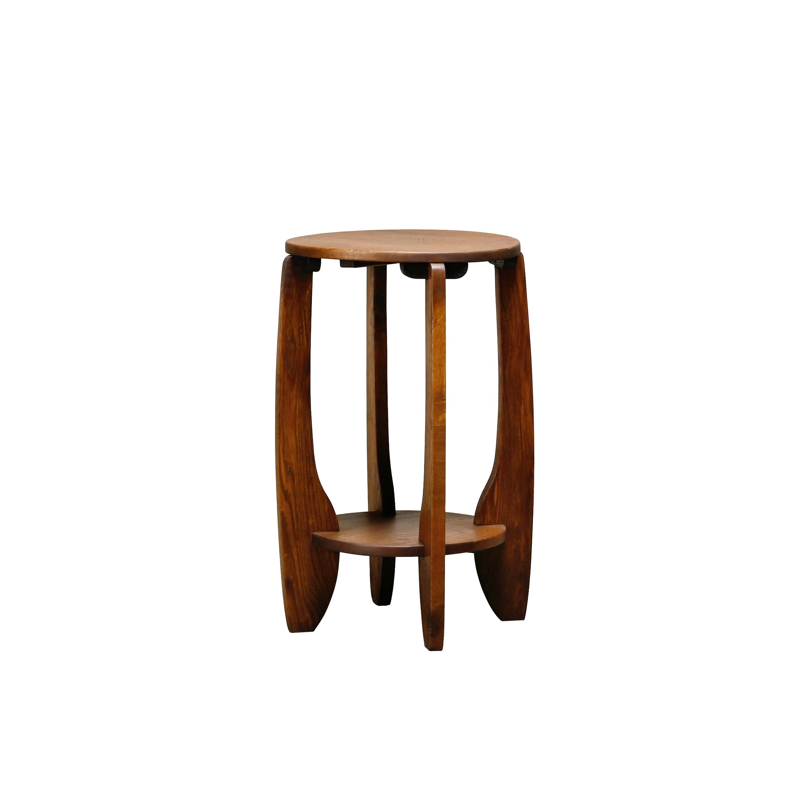 Dutch Art Deco Amsterdam School small side table or plant table solid oak