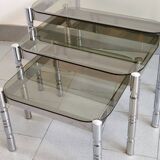 Set of 3 vintage nesting tables 1970