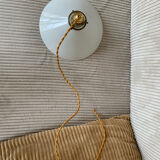 Ancienne suspension vintage en opaline blanche