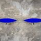 2 appliques en métal et plexiglas bleu, 1980