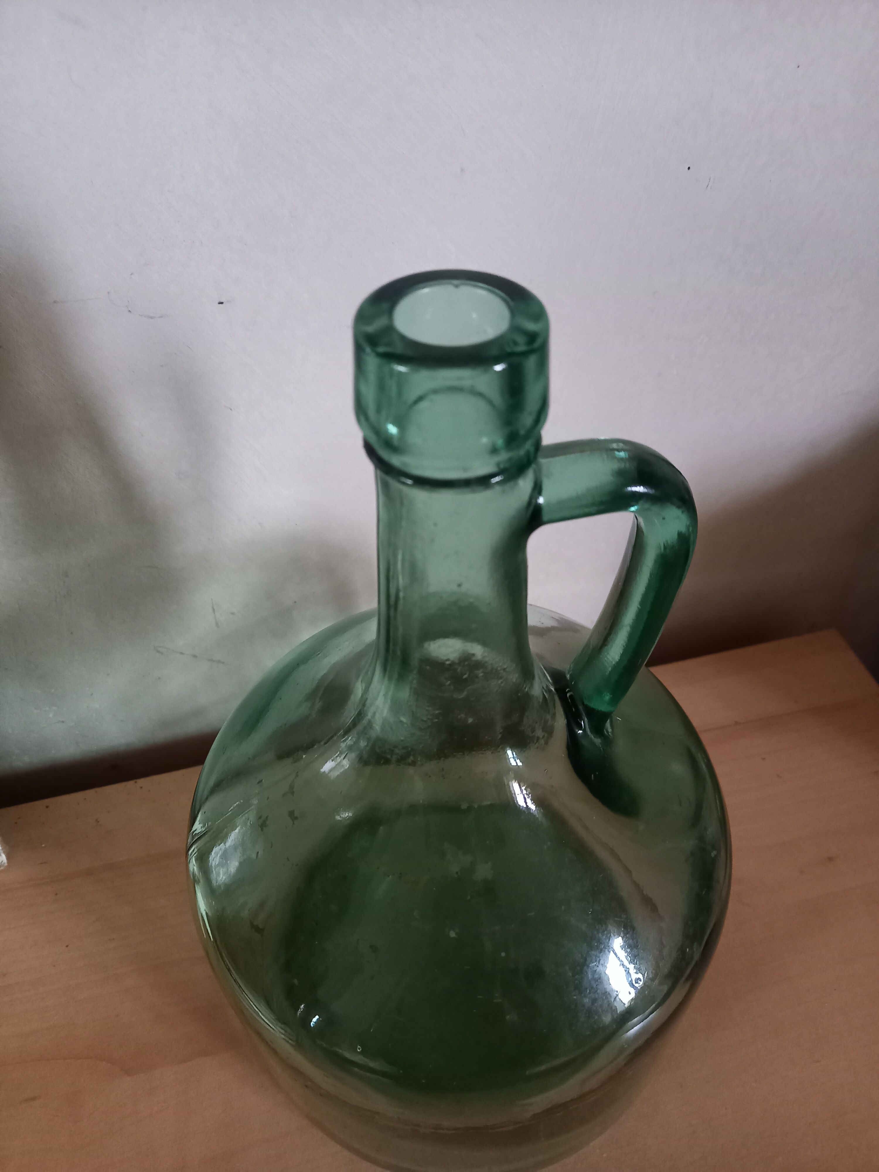 Old glass bottle green tones