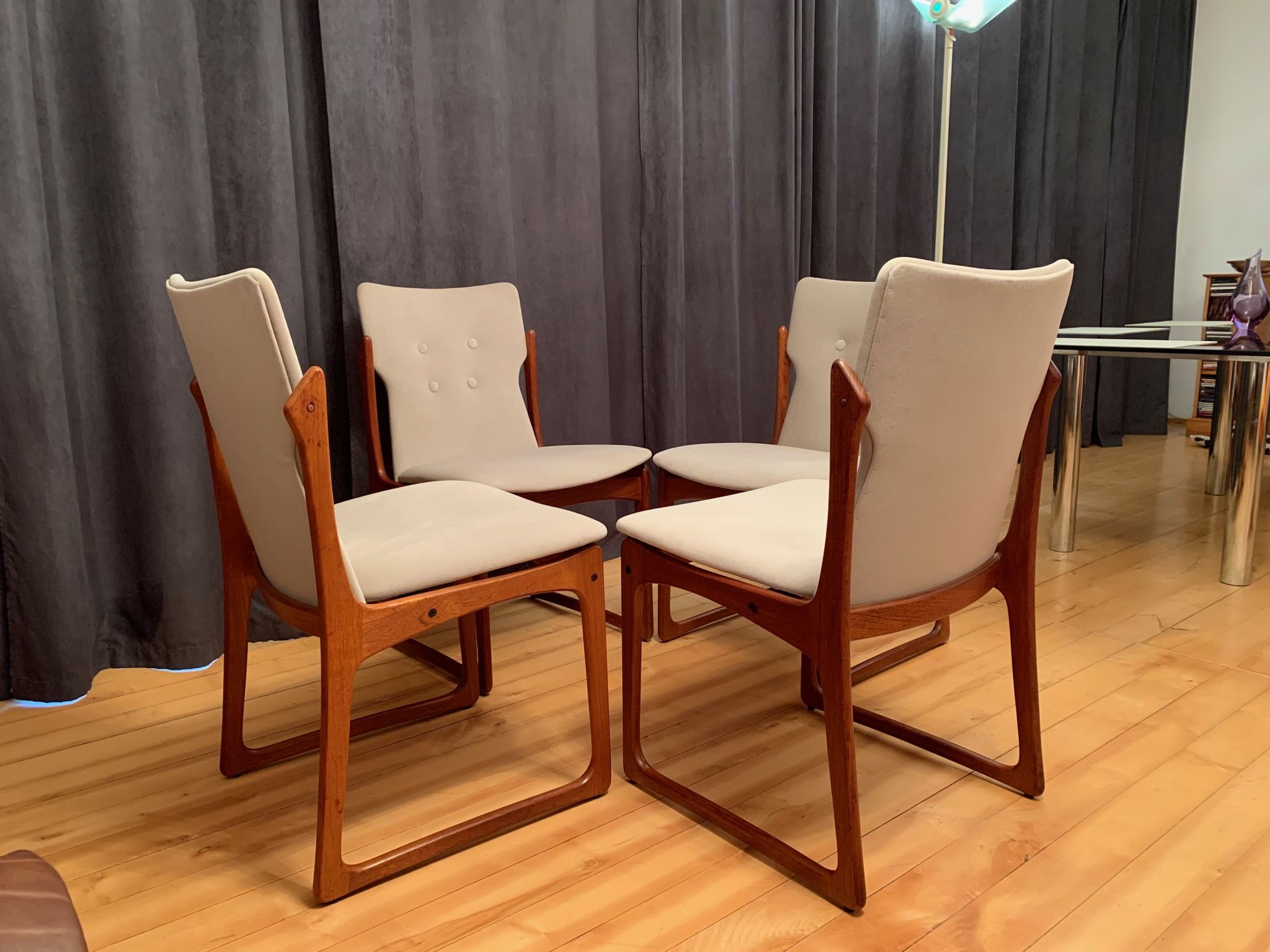 Ensemble de quatre chaises Vamdrup Stolefabrik, Danemark, années 1960