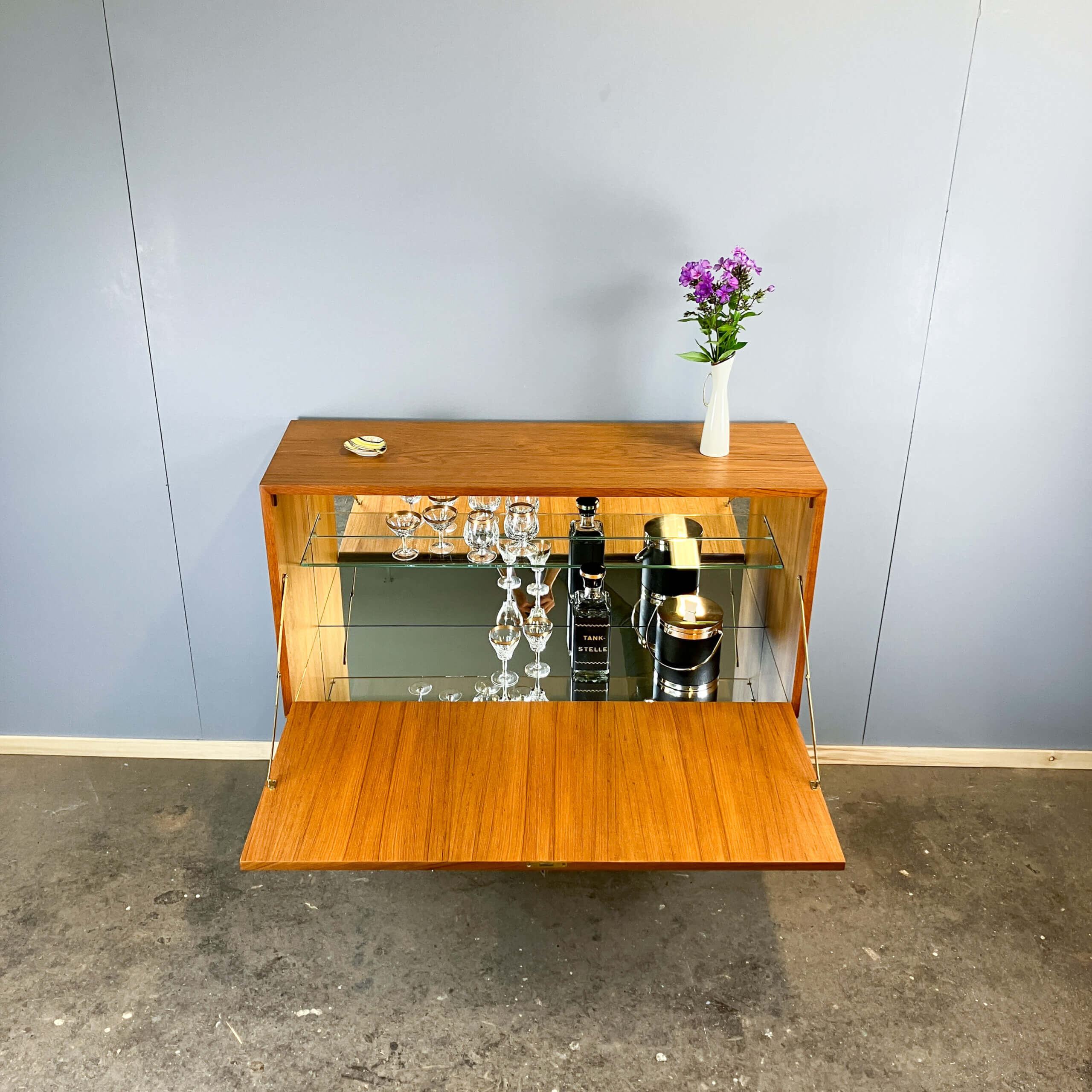 Bar cabinet, small sideboard, teak, 1960s