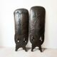 Pair of vintage raw wood African armchairs