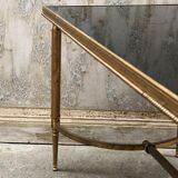Table verre laiton dore