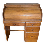 Cylinder Desk in Solid Pine - Careful Restoration - Bohemian Style