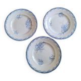 Assiettes plates en faïence de Sarreguemines , Watteau , U & C , années 50