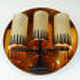 Mid century sconce wall lamp copper metal glass
