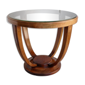 Guéridon rond moderniste à plateau de verre Ø75