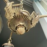 Chandelier " Art Nouveau " Bronze Solid gilded