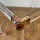 Bedside table, acrylic and glass side table, 1970.