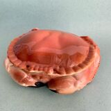 Terrine crab vintage earthenware signed Michel Caugant