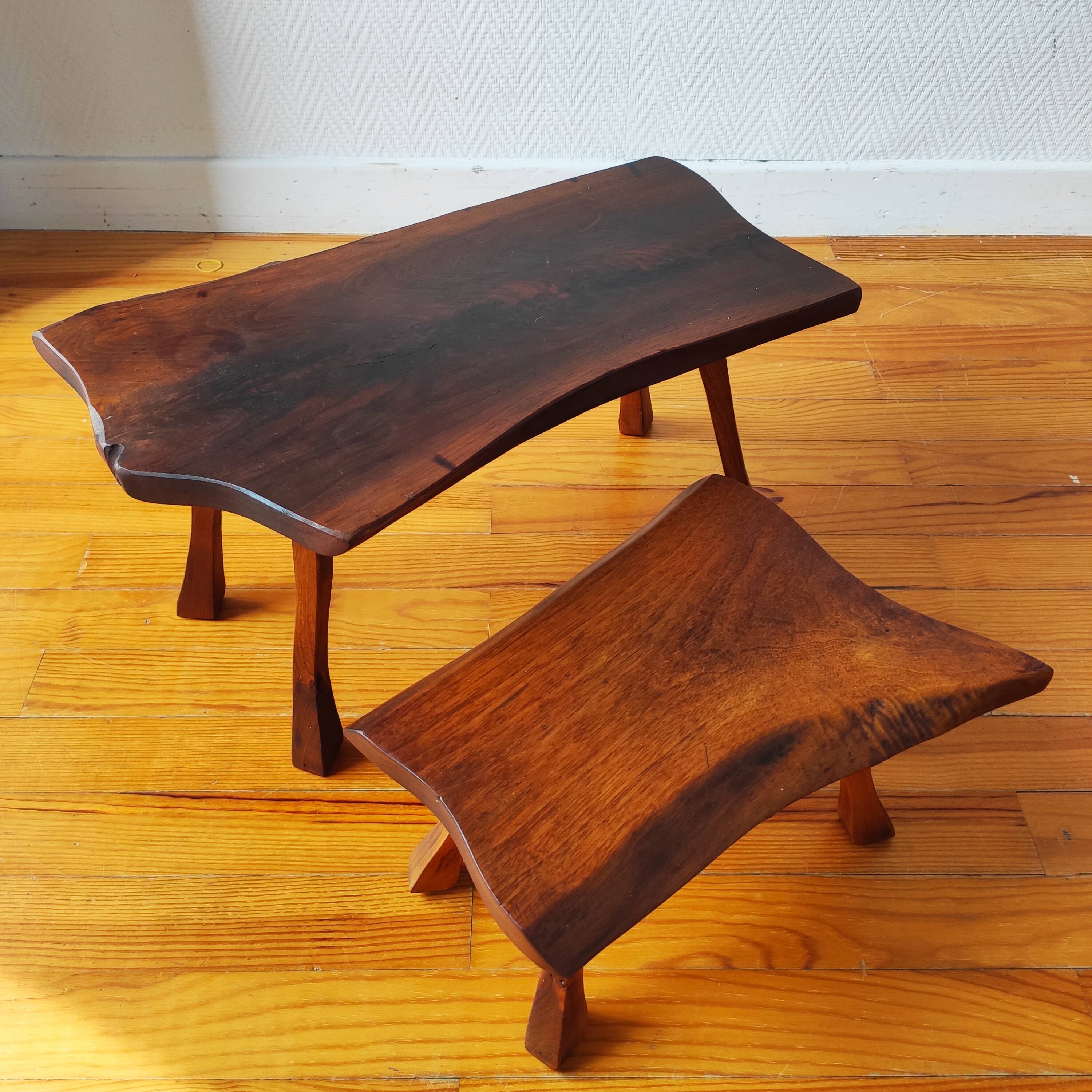 Brutalist wooden tables