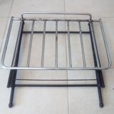 Side table, vintage suitcase carrier