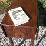 Antique victorian table, mahogany drop-leaf worktable, side table, circa 1880