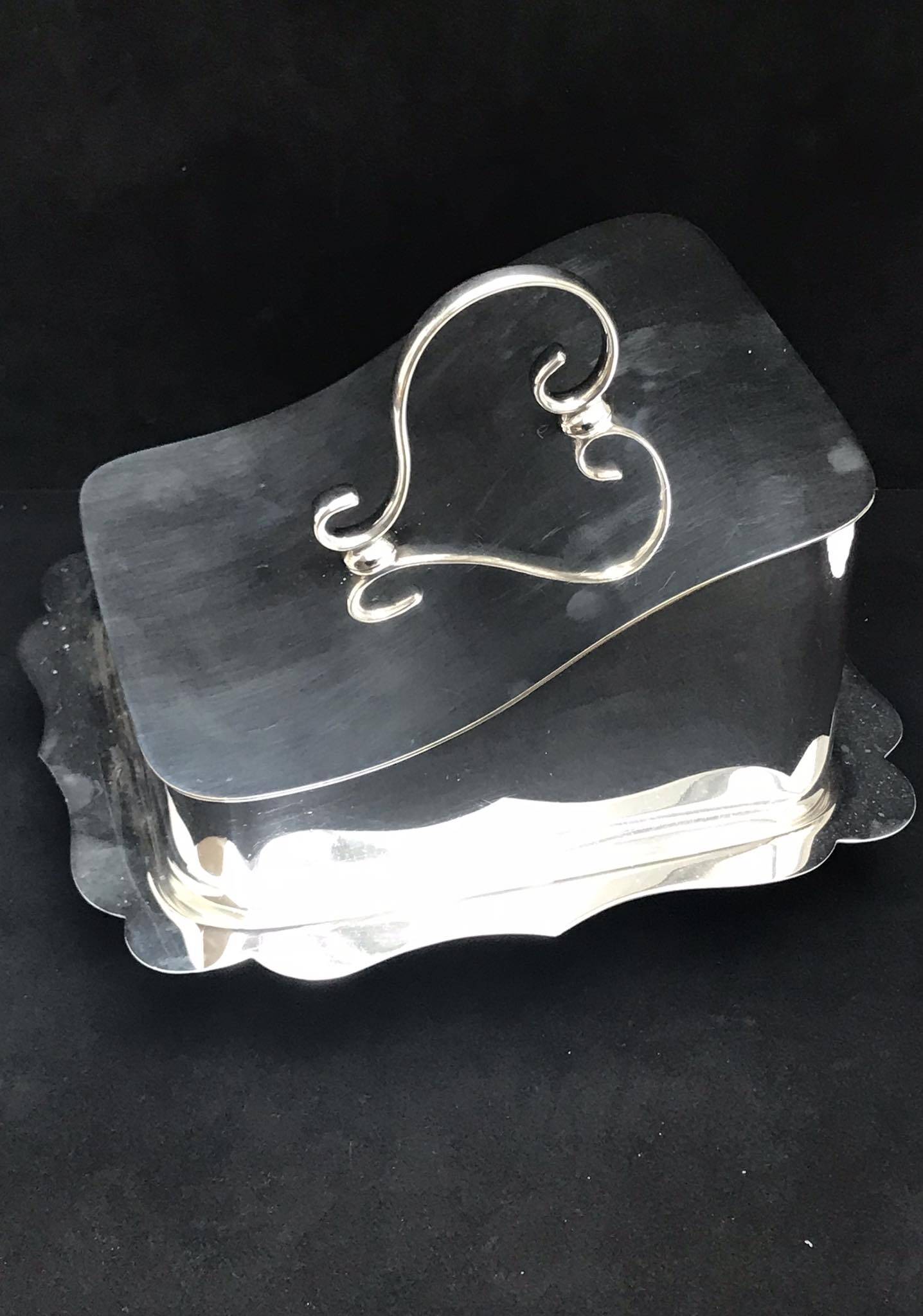 Butter dish silver plated butter/cheese dish with silver metal lid
