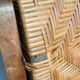 Set of 4 woven rattan armchairs, colonial style, 1950s