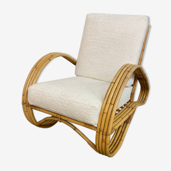 Vintage Lounge Chair in Rattan and Bamboo from Rohé Noordwolde, 1950s