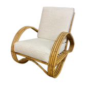 Rattan armchair by Rohé Noordwolde, 1950s