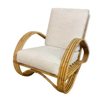 Vintage Lounge Chair in Rattan and Bamboo from Rohé Noordwolde, 1950s