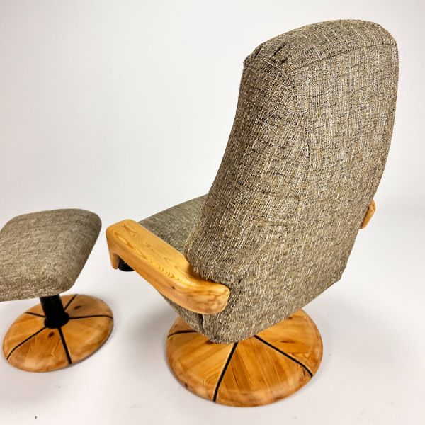 Fauteuil & repose-pied, années 1980