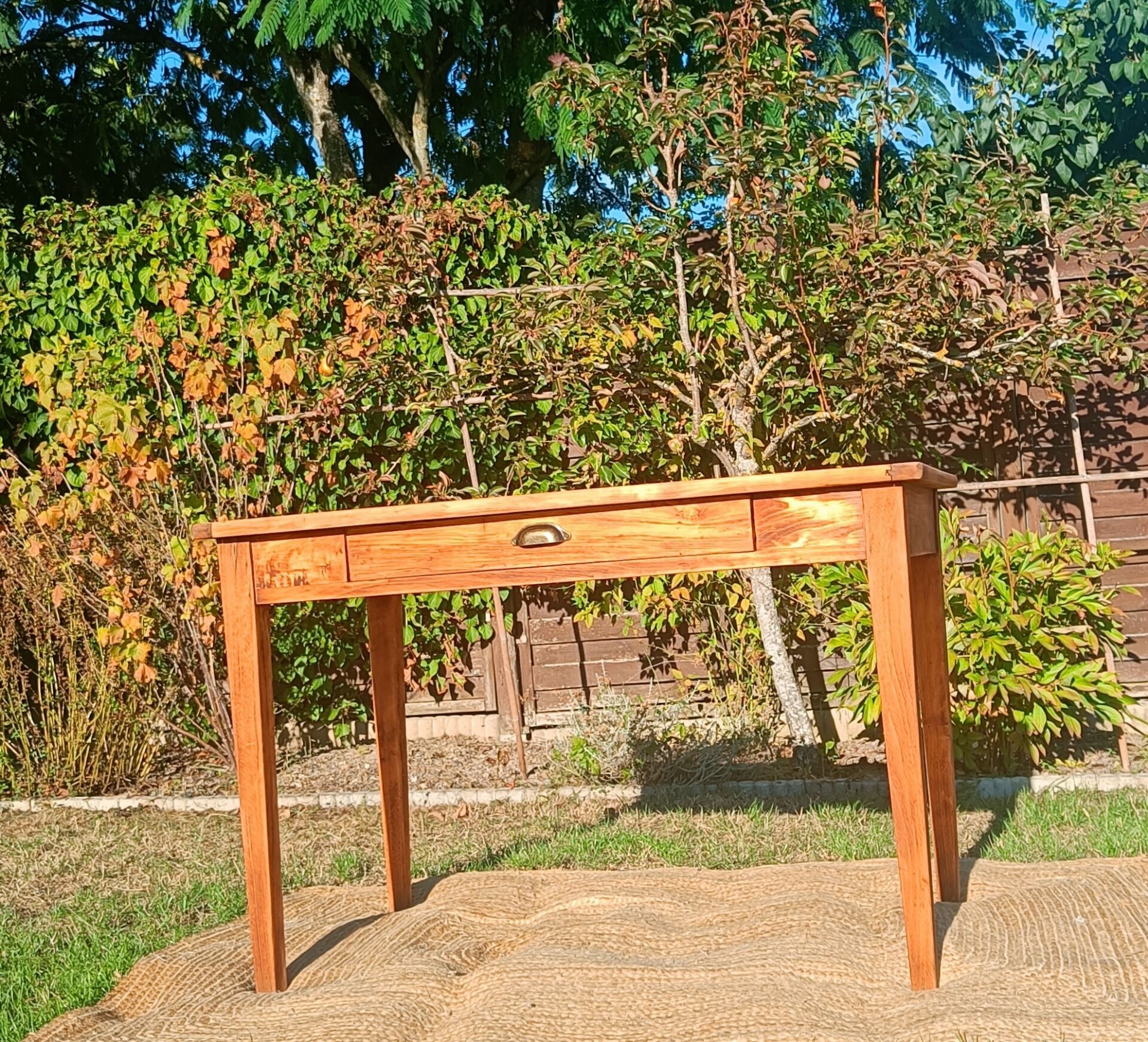 Table bureau bois brut