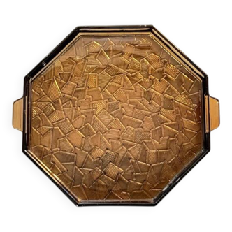 Smoked glass Art Deco tray