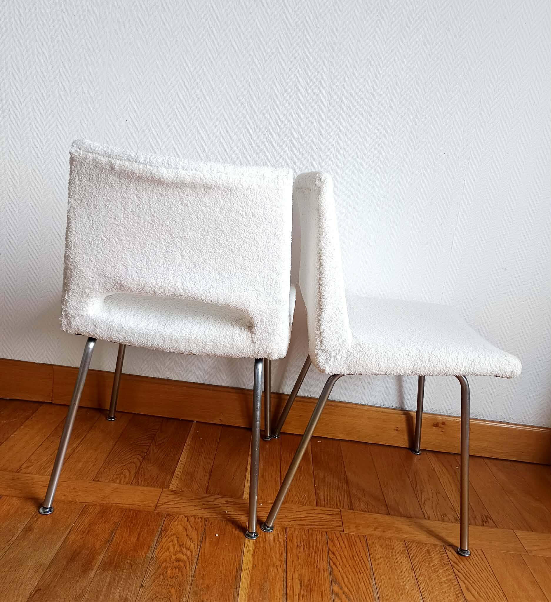 Paire de chaises bouclettes Georges Frydman 1960
