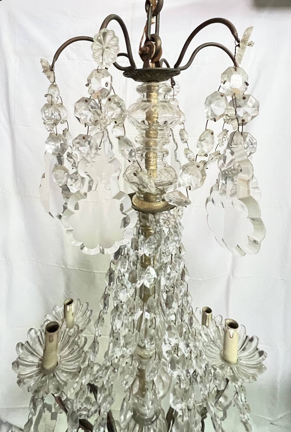12-light crystal chandelier, antique light fixture