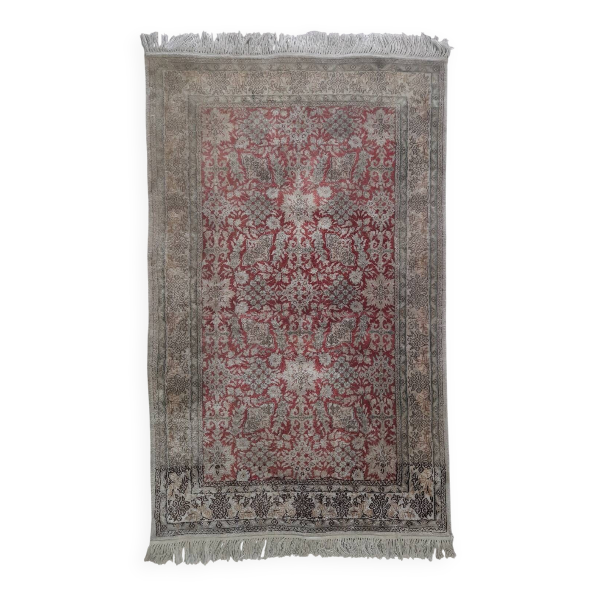 Sublime Oriental Silk Carpet - Hand-Knotted - Persian Design - 124 x 78 cm