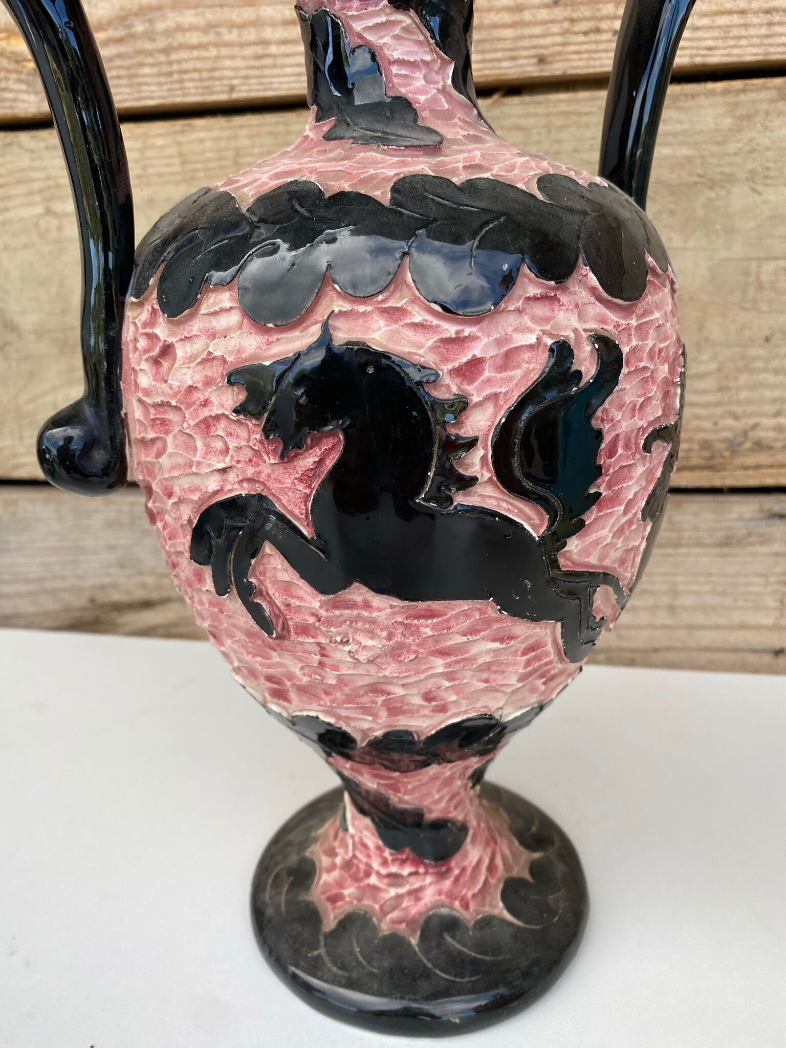 Vase céramique vintage Lamarche Vallauris Monaco 1960