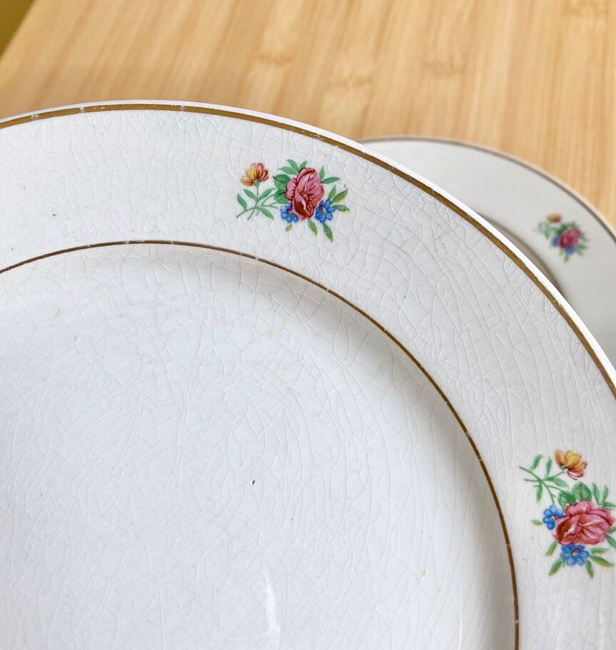 6 dessert plates demi-porcelaine Lunéville