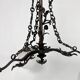 Vintage gothic brass and glass chandelier, 1970s