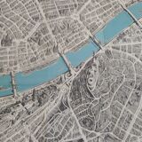 Map poster map map of the city of Budapest 1960's