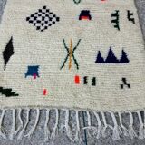 Custom white rug - colorful Beni Ourain rug 250/150cm