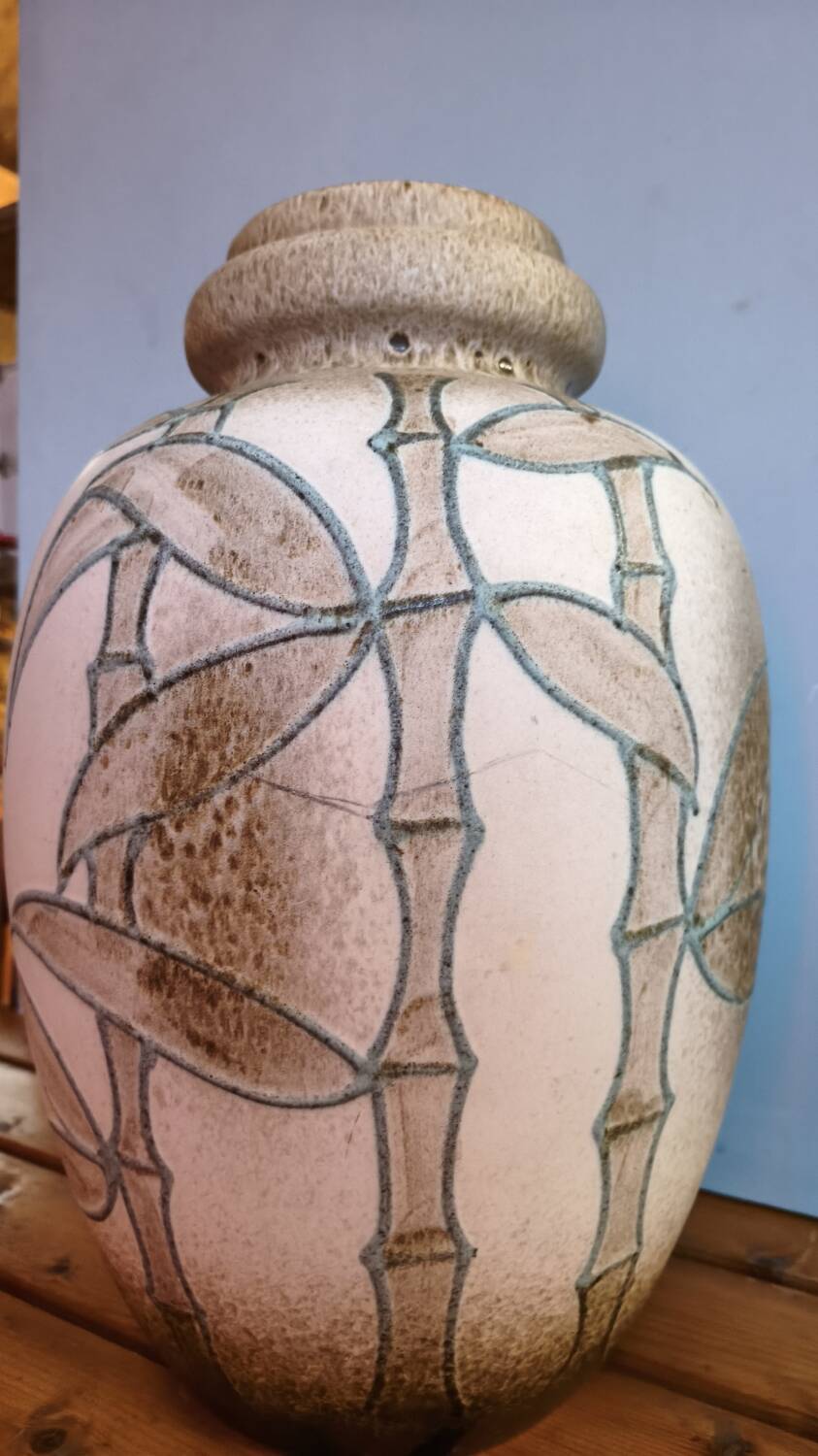 Vintage bamboo ceramic vase - West Germany