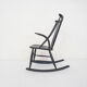 Black wooden rocking chair by Illum Wikkelso for Niels Eilersen model IW3, Denmark 1958