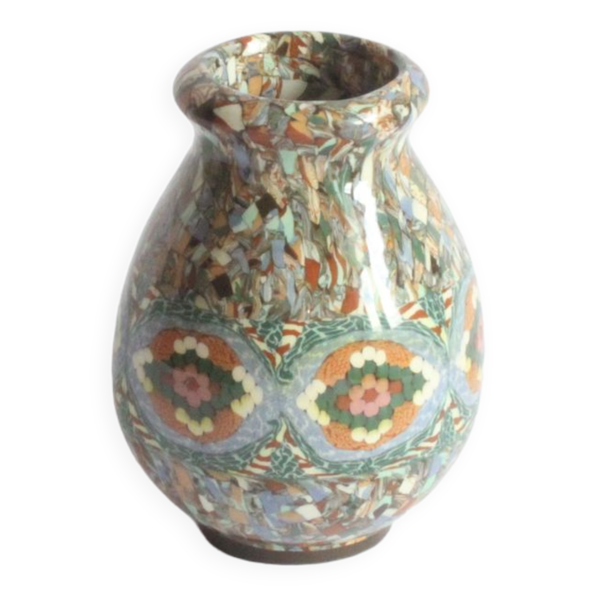 Vase en mosaïque Neriage Par Jean Gerbino, Vallauris 1930S
