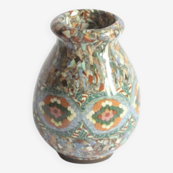 Neriage Mosaic Vase By Jean Gerbino, Vallauris 1930S